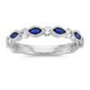 Mobile Image of Wedding Band with Marquise Sapphires and Round Diamonds